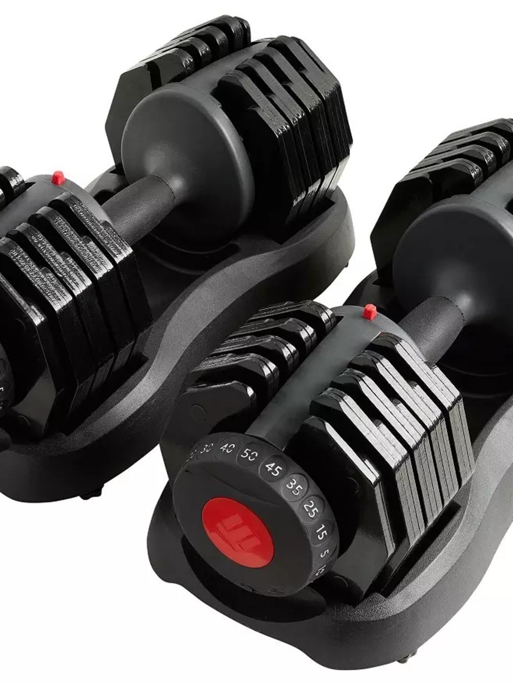 Adjustable Black Dial Dumbbell Pair